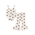thumbnail image 1 of Douhoow Baby Girls Valentine's Day Clothes Sets Ribbed Heart Print Sleeveless Bodysuits+Flare Pants, 1 of 8
