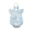 thumbnail image 1 of Douhoow Baby Romper INfant Floral Print Round Neck Fly Sleeve Bodysuit, 0-24 Months, 1 of 7