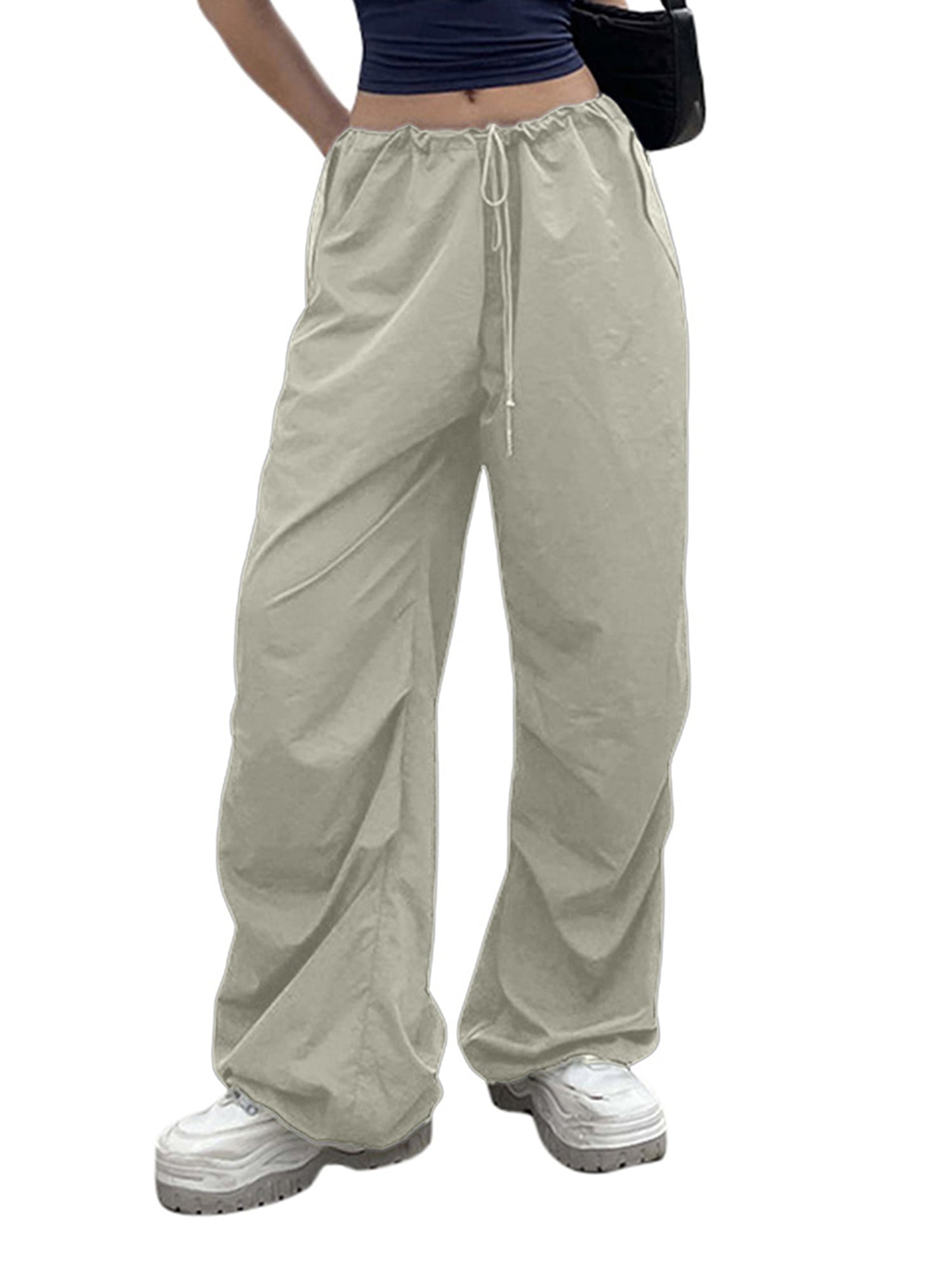 Douhoow Baggy Cargo Pants for Women Hip Hop Style Drawstring Trousers  Joggers Sweatpants Streetwear 