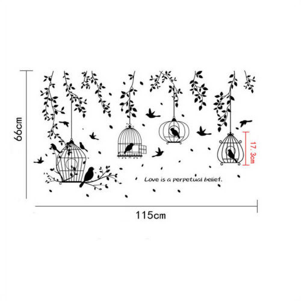 Douhoow Black Leaves Tree Wall Sticker Removable Decal Vinyl Mural Home