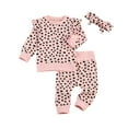 thumbnail image 1 of Douhoow Infant Girl 2Pcs Autumn Clothes Long Sleeve Polka Dot Sweatshirt Pants, 1 of 7