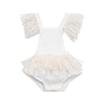thumbnail image 1 of Douhoow Infant Girl White Lace Ruffle Bodysuit Baby Summer Cotton Sleeveless Jumpsuit, 1 of 9