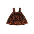 thumbnail image 1 of Douhoow Kid Girl Halloween Pumpkin Tulle Dress Baby Sleeveless Square Neck Tutu Dresses 0-4 Years, 1 of 1