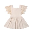 thumbnail image 1 of Douhoow Kids Baby Girls A-Line Dresses Infant Summer Ruffles Lace Backless Princess Dress 0-3 Years, 1 of 8