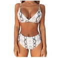 thumbnail image 1 of Douhoow Leopard Bikini Set for Women Padded Swimsuit High Waist Bathing Suit, 1 of 9