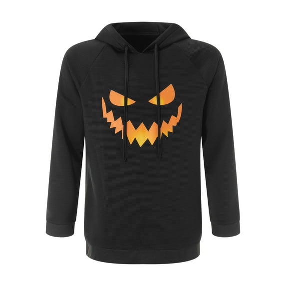 Douhoow Men Pumpkin Sweatshirts Fall Long Sleeve Hoodie Tops Streetwear M-4XL