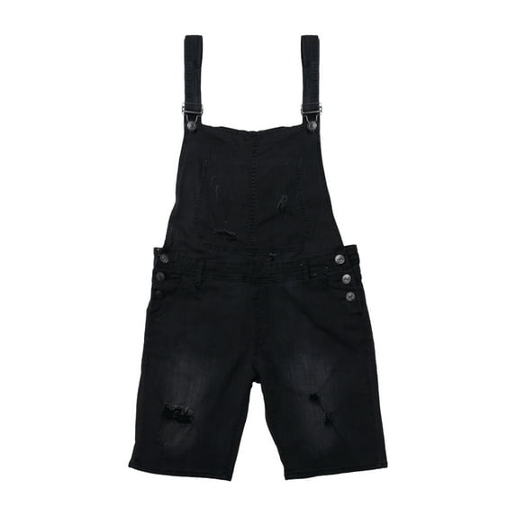 Douhoow Men Suspender Pants Denim Jeaans Slim Destroyed Pockets Adjustable Straps Overalls S-2XL