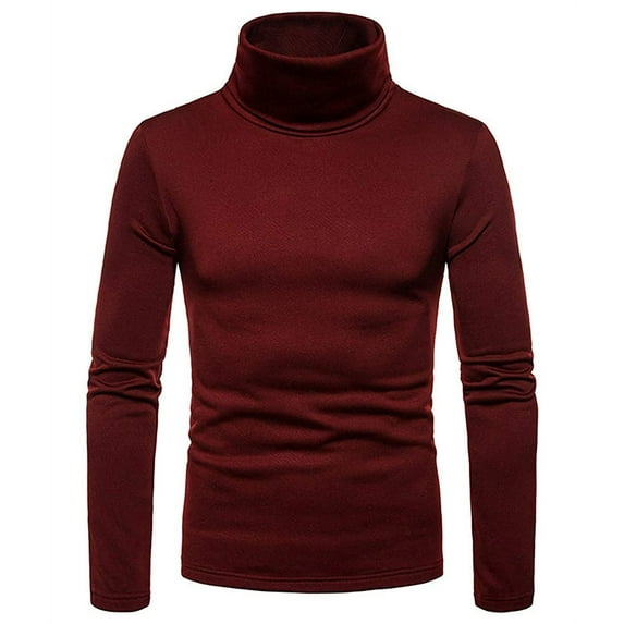 Douhoow Men Winter Warm Turtleneck Pullover Long Sleeve Slim Fit Jumper Tops