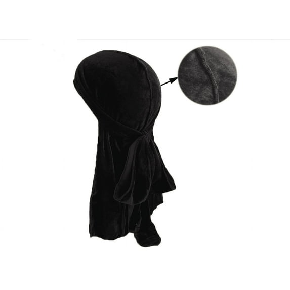 Douhoow Men Women Velvet Breathable Bandanna Hat Turban Cap Long-Tail Headwrap Hat