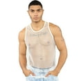 thumbnail image 1 of Douhoow Mens Mesh Perspective Vest Fish Net Slim Fit Muscle Tee Sleeveless See Through Tops, 1 of 8
