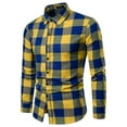 thumbnail image 1 of Douhoow Mens Plaid Long Sleeve Shirts Tops Casual Button Down Slim Fit Shirts M-XXL, 1 of 3