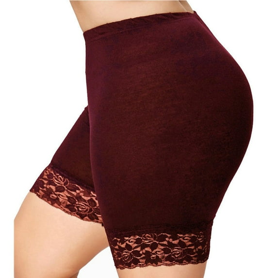Douhoow Plus Size Safety Shorts Women Lace High Stretch Safety Pants Seamless Under Shorts XL-4XL