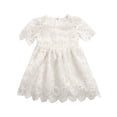 thumbnail image 1 of Douhoow Princess Newborn Baby Girls Lace Dress O-Neck A-Line Floral White Dress, 1 of 8
