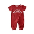 thumbnail image 1 of Douhoow Summer Infant Baby Boy Playsuit One-Piece Jumpsuit Short Sleeve Letter Printed Romper, 1 of 9