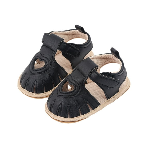 Douhoow Summer Infant Girls Sandals Baby Soft Sole Princess Flats Heart Cutout Walking Shoes 0-24 Months