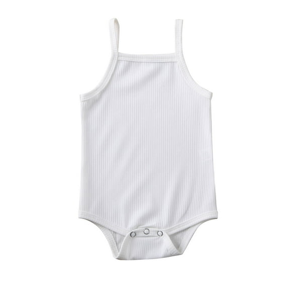 Douhoow Summer Newborn Boys Girls Sling Sleeveless Romper Baby Cotton Jumpsuit Solid Color Playsuit