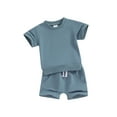 thumbnail image 1 of Douhoow Summer Toddler Baby Boys Clothes 6 12 18 24 Months 3 Years Solid Color Short Sleeve T-Shirt Shorts 2Pcs Casual Outfit, 1 of 9