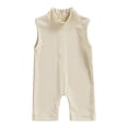 thumbnail image 1 of Douhoow Summer Toddler Girls Jumpsuits Pants Solid Sleeveless Back Zipper Elastic Playsuits 0-5Y, 1 of 9