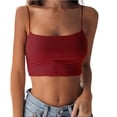 thumbnail image 1 of Douhoow Summer Women Vest Basic Tank Tops Cotton Solid Sleeveless Crop Top, 1 of 6
