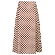 Douhoow Summer Women Vintage 90s Plaid Skirt E-Girl Streetwear High Waist Midi Skirt
