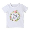 thumbnail image 1 of Douhoow Toddler Baby Girl Sister Matching Clothes Short Sleeve Letter Flower Print Romper T-Shirt, 1 of 8
