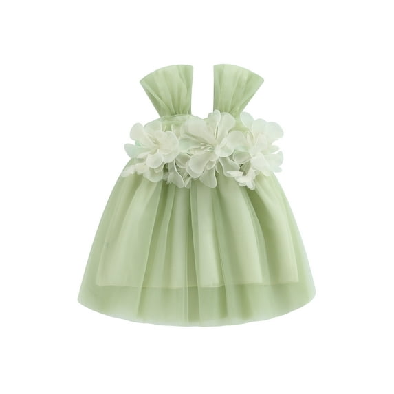 Douhoow Toddler Baby Girls Princess Dress 3D Flower Sleeveless Layered Tulle Dress