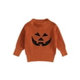 thumbnail image 1 of Douhoow Toddler Baby Knitted Sweater Halloween Pumpkin Skull Pullovers Casual Long Sleeve Warm Knitwear, 1 of 7