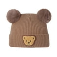 thumbnail image 1 of Douhoow Toddler Baby Winter Hat 0-3Y Cute Bear Pattern Knit Beanie Winter Warm Cap, 1 of 8