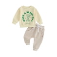 thumbnail image 1 of Douhoow Toddler Boys 2PCS Winter Pants Sets Long Sleeve Letter Pattern Sweatshirt and Drawstring Pants Set, 1 of 9