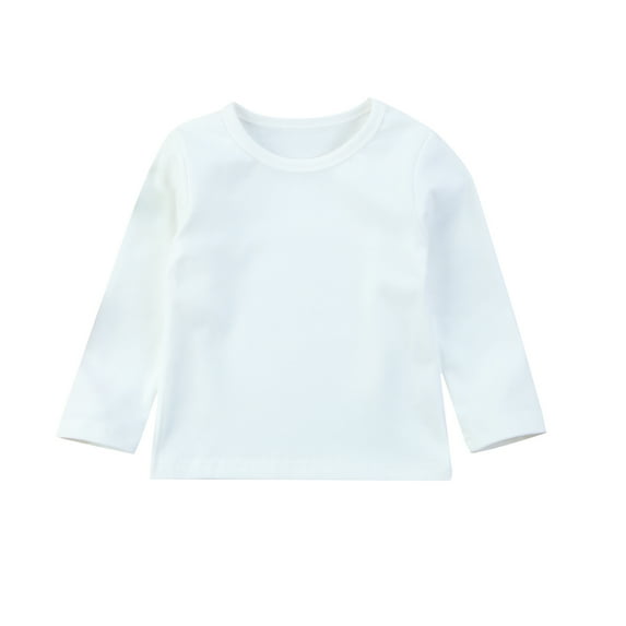 Douhoow Toddler Boys Girls Tops Kids Solid Cotton Long Sleeve T-shirt