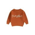thumbnail image 1 of Douhoow Toddler Girls Sweater Baby Warm Knit Pullover Long Sleeve Crew Neck Letters Embroidery Knitted Sweater Kids Fall Winter Knitwear 0-3T, 1 of 9