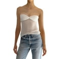 thumbnail image 1 of Douhoow Tube Top for Women Strapless Slim Fit Solid Shirts See Through Sheer Mesh Bandeau, 1 of 9