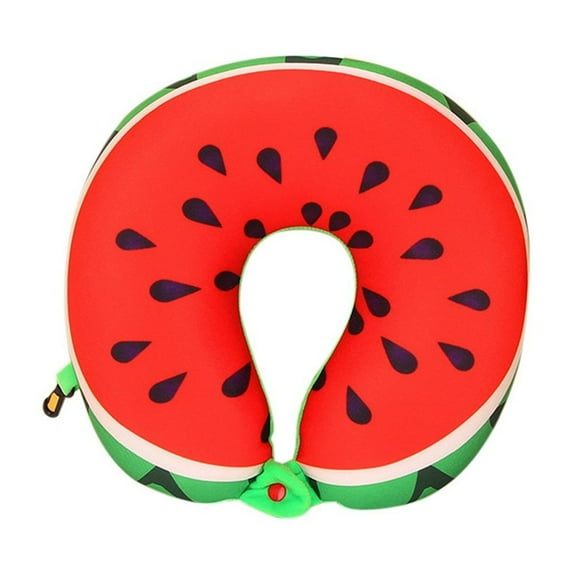 Douhoow U Shaped Neck Pillow Cartoon Fruit Print Soft Memory Foam Cushion