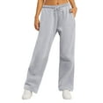 thumbnail image 1 of Douhoow Wide Leg Sweatpants for Women Elastic High Waist Baggy Pants Teen Girls Straight Leg Trousers, 1 of 9
