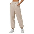 thumbnail image 1 of Douhoow Winter Women Plush Pants Sports Trousers High Waist Pockets Loose Pants, 1 of 9