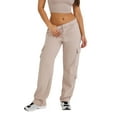 thumbnail image 1 of Douhoow Women Cargo Sweatpants Solid Color Elastic Waist Straight Leg Trousers Running Pants with Pockets, 1 of 1