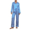 thumbnail image 1 of Douhoow Women Christmas Pajamas Striped Long Sleeve Shirt and Pants 2pcs Sleepwear Loungewear Set, 1 of 9
