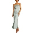 thumbnail image 1 of Douhoow Women Off Shoulder Tube Dresses Elegant Summer Backless Elastic Strap Long Dress, 1 of 8