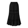 thumbnail image 1 of Douhoow Women Pleated Skirts Vintage Holiday Boho High Waist Loose Long Skirts, 1 of 8