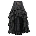 thumbnail image 1 of Douhoow Women Plus Size Gothic Skirts Asymmetrical High Low Ruffle Punk Skirt S-5XL, 1 of 4