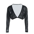 thumbnail image 1 of Douhoow Women Plus Size See-through Crop Tops Seamless Arm Shaper Short Top Mesh Cardigan, 1 of 8