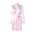 thumbnail image 1 of Douhoow Women Robe Trendy Dollar Print Long Sleeve Silky Kimono Bathrobe Sleepwear, 1 of 5