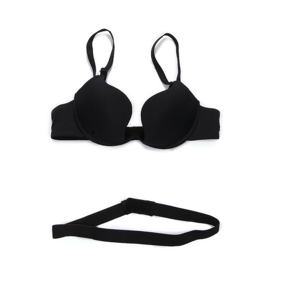 Douhoow Women Seamless Backless Bra, Invisible Deep V Low Cut Underwear Padded Push up Bra