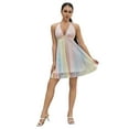 thumbnail image 1 of Douhoow Women Sequins Glitter Mini Dress Halter Neck Backless Sparkle Party Clubwear Dresses, 1 of 9