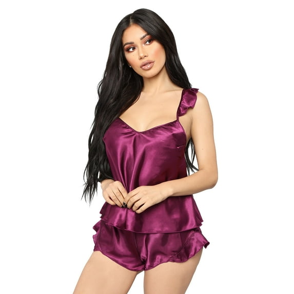 Douhoow Women Sleepwear Sleeveless Strap Nightwear Lace Trim Vest Top Summer Pajamas