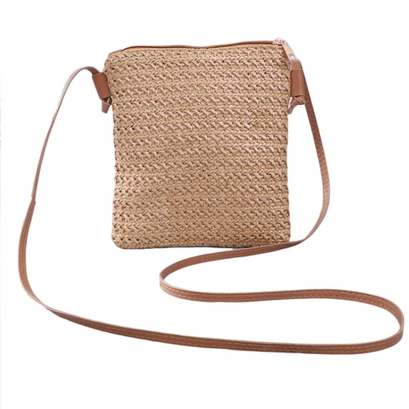 Douhoow Women Straw Bag Weave Shoulder Messenger Bag Casual Beach Crossbody Bag