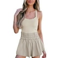 thumbnail image 1 of Douhoow Women Tennis Dress with Shorts, Solid Color Sleeveless Spaghetti Straps Athletic Dresses Workout Golf Dress, 1 of 6