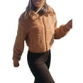 thumbnail image 1 of Douhoow Women Thick Warm Teddy Bear Coat Fleece Jacket Solid Color Zipper Outwear, 1 of 8