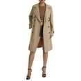 thumbnail image 1 of Douhoow Women Windcoat Double Breasted Trench Coat Classic Belted Lapel Overcoat, 1 of 9