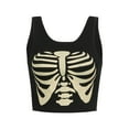 thumbnail image 1 of Douhoow Womens Rib Knit Tank Tops Punk Tee Sleeveless Round Neck Skeleton Print Crop Top, 1 of 9